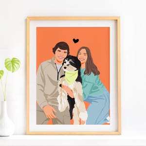 Retrato de casal personalizado, presente de casal personalizado, presente de aniversário para homens, presente de namorado, arte de parede minimalista, desenho de retrato de foto