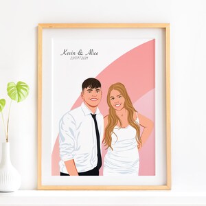 Cartoon Illustration from Photo, Marriage Proposal Gift, In Loving Memory, Personalized Gift for Girlfriend, Gift for Her, Custom Portrait