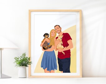 Retrato de pareja personalizado a partir de una foto, regalo de San Valentín para parejas