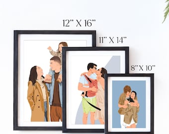 Add On for Digital Portraits: Print and Frame Upgrade, Walnut Wood