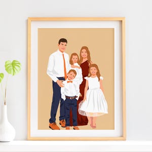 Family Portrait Custom, Drawing From Photo, Birthday Gift For Parents, Minimal Faceless Portrait, Personalized Illustration, Gift For Mom