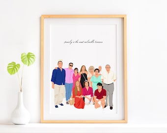 Add Deceased One To Photo, Combine Photos, Personalized Gift, Custom Family Portrait, Loved One Portrait From Photo, Family Memorial Gift