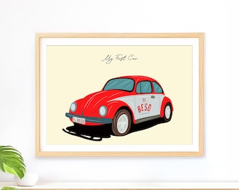 Retrato de coche personalizado: dibujo personalizado, regalo para amantes de los coches
