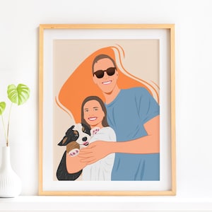 Illustration de couple à partir d'une photo, portrait de couple personnalisé, dessin de bande dessinée, cadeau de Noël, portrait sans visage, oeuvre d'art téléchargeable, cadeau petit ami