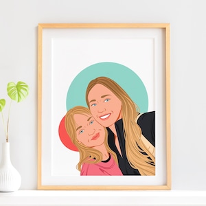 Niestandardowy portret najlepszego przyjaciela, prezent świąteczny, spersonalizowany prezent, niestandardowa ilustracja, prezent dla najlepszego przyjaciela, prezent dla kobiety, rysunek kreskówkowy
