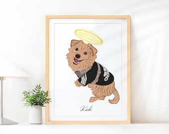 Custom Pet Memorial Portrait, Dog Cat Remembrance Gift