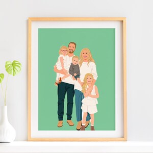 Aggiungi la persona cara alla foto, ritratto di famiglia personalizzato, regalo personalizzato, disegno da foto, illustrazione senza volto, arte stampabile, regalo commemorativo