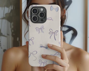Blue Bow Coquette Phone Case: Stylish iPhone & Galaxy Accessories