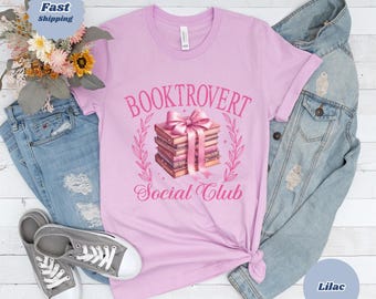 Booktrovert Social Club T-Shirt: Gift for Book Lovers