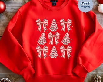 Coquette Christmas Bow Sweatshirt: Holiday Crewneck