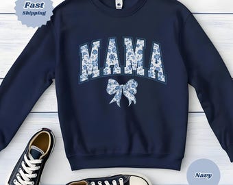 Coquette MAMA Bow Sweatshirt: Cozy Gift for Mom