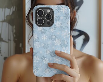 Blue Snowflake Phone Case: Winter iPhone & Galaxy Accessory