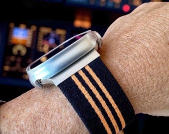 Elastic Sport Apple Watch Band – Parachute Buckle, Silver Case + Free Watch Face