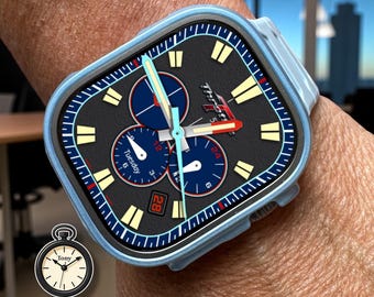 Throttle GT200 Chronograph – Sport Performance Watch Face for Apple Watch and Clockology Tonytime70 Racing-Inspired Analog Dial