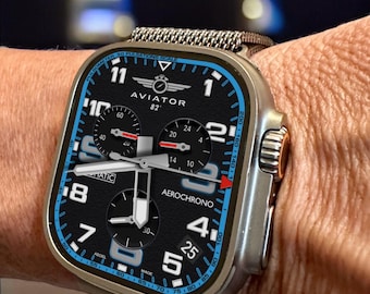 Apple Watch faces Clockology Apple Watch faces for smartwatch Top-rated watch face designs Aviator Aerochrono Pro for Ultra and Series
