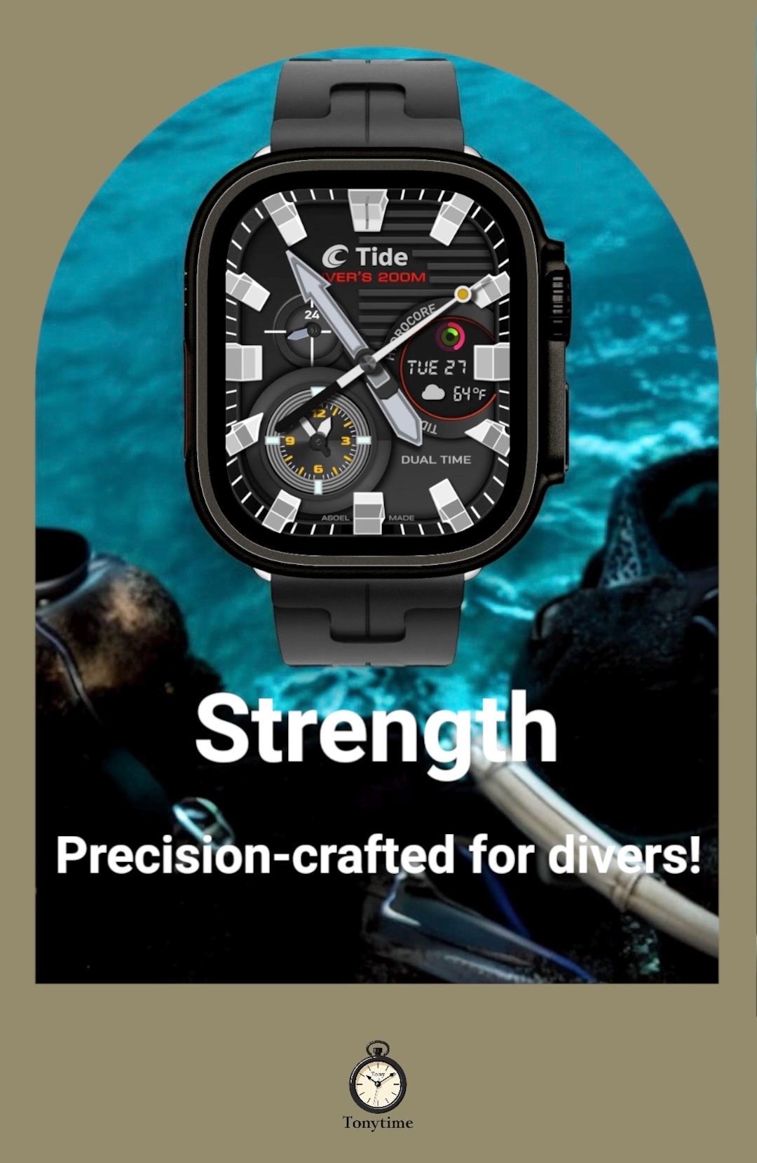 Tide Hydrocore Diver Apple Watch Face (clockology)