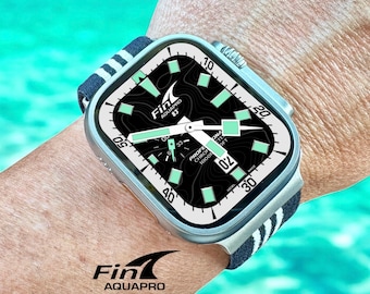 Apple Watch faces Clockology Apple Watch faces for smartwatch Top-rated watch face designs Fin Aquapro 1000m for Ultra and Series
