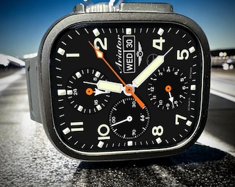 Apple Watch faces Clockology  Premium Apple Watch faces for smartwatch Top-rated watch face designs analog watch face Aviator iWatch