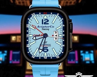 AviatorCo GMT2 Apple Watch Face - Clockology Design