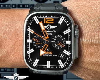 AviatorCo M45 Apple Watch Face: 4-in-1 Clockology Design