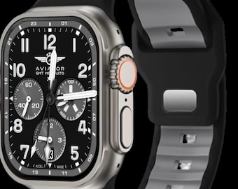 Silicone Two Tone Sport Band Apple Watch Ultra, SE & Series 7–2 – Compatible 49 - 42mm Models Free watch face included with purchase