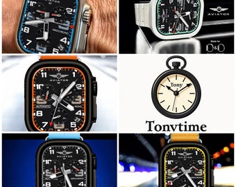 5 Apple Watch faces Clockology Apple Watch faces for smartwatch Top-rated watch face designs Aviator Aerochrono 5 pack bundle