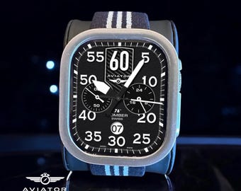 Apple Watch faces Clockology Apple Watch faces for smartwatch Top-rated watch face designs Aviator Bomber for Apple Ultra and Series