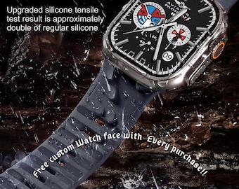 Silicone Sport Band for Apple Watch Ultra, SE & Series 7–2 – Compatible with 49 - 42mm Models Free watch face included with purchase