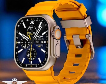 Rugged Silicone Sport Band for Apple Watch Ultra: Titanium Buckle, 42-49mm