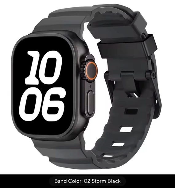 Rugged Silicone Sport Band for Apple Watch Ultra, SE Series 7–2