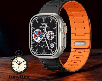Silicone Magnetic Sport Band for Apple Watch Ultra, SE & Series 7–2 – Compatible with 49mm - 42mm Models Free Watch face with every purchase