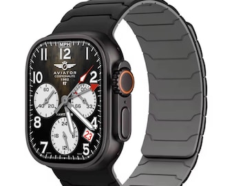 Silicone Magnetic Sport Band for Apple Watch Ultra, SE & Series 7–2 – Compatible with 49mm to 42mm Models Free Watch face.  41mm-38mm