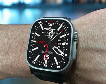 Apple Watch faces Clockology  Premium Apple Watch faces for smartwatch Top-rated watch face designs Aviator Flight Watch