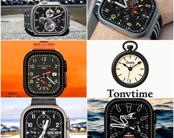5 Apple Watch faces Clockology Apple Watch faces for smartwatch Top-rated watch face designs New Release Top 5 bundle Aviator Fin  bundle