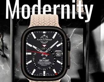 Apple Watch faces Clockology  Premium Apple Watch faces for smartwatch Top-rated watch face designs Axis & Hour Sky GMT iWatch