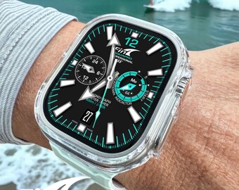 Fin Aquapro 600 Diver Watch Face for Apple Watch Ultra/Series (Clockology Digital Download)