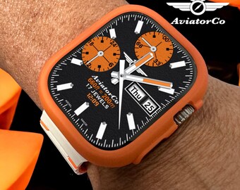AviatorCo Atlas GMT Watch Face 24 Hour Military Time, Day/Date, Battery Indicator For Apple Watch Ultra - Series via Clockology