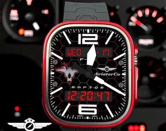 AviatorCo F22 Stealth Raptor Apple Watch Face Custom Clockology Design