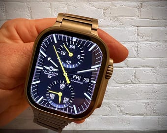 Apple Watch faces Clockology  Premium Apple Watch faces for smartwatch Top-rated watch face designs Aviator Flight Watch
