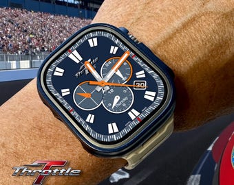 Throttle GT250 Chronograph – Sport Performance Watch Face for Apple Watch and Clockology Tonytime70 Racing-Inspired Analog Dial