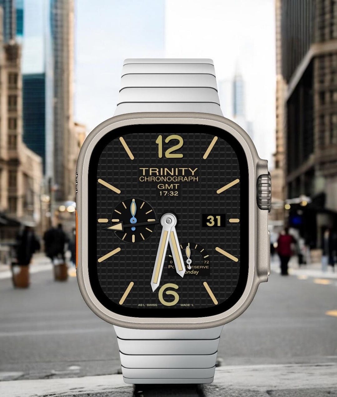 Trinity Chronograph Apple Watch Face Clockology App