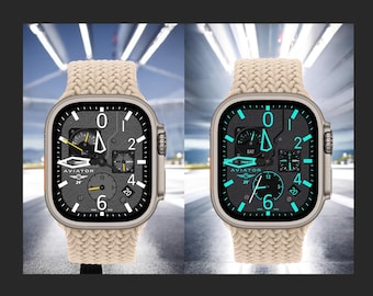 Apple Watch faces Clockology  Premium Apple Watch faces for smartwatch Top-rated watch face designs Aviator Flight Watch