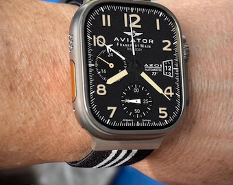 Apple Watch faces Clockology  Premium Apple Watch faces for smartwatch Top-rated watch face designs Aviator AZ01 for the Ultra and Series