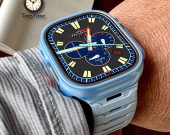 Cloud Blue Magnetic Silicone Band + Hard Case for Apple Watch