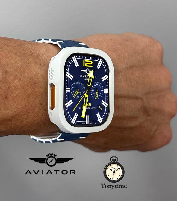 Aviator M45 Apple Watch Face: Clockology Smartwatch Design