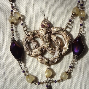 Vintage Art Nouveau Reposé Snake-Ruby Eyes-OOAK