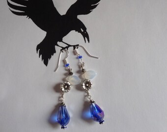 Dangly Earrings-Sterling and Crystal