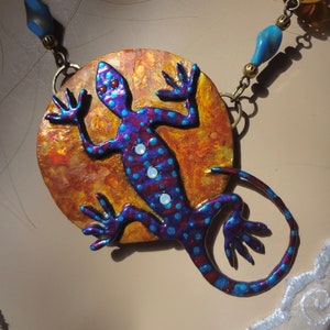 Kleurrijke hagedis in de Arizona Sun-ketting