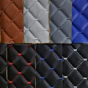 Diamond Quilted Faux Leather: Foam Backed Marine Vinyl Upholstery Fabric