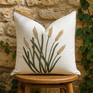 Handmade Embroidered Punch Pillow Cover: Boho Throw Cushion
